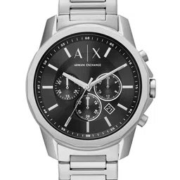 Armani Exchange Men Black Dial & Silver Toned Stainless Steel Bracelet Style Straps Analogue Watch-image-66
