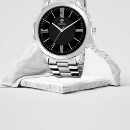 Versatile Men Stainless Steel Bracelet Style Straps Analogue Watch Luky-17
