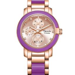 Alexandre Christie Women Embellished Dial & Stainless Steel Bracelet Style Straps Analogue Watch-image-82