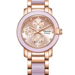 Alexandre Christie Women Embellished Dial & Stainless Steel Bracelet Style Straps Analogue Watch-image-41
