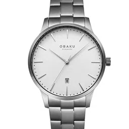 Obaku Men Brass Embellished Dial & Stainless Steel Bracelet Style Straps Analogue Watch V247XDUISU-11