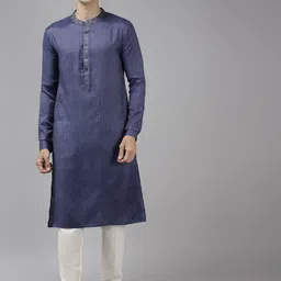 See Designs Men Black Thread Work Kurta with Trousers-picture-29