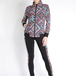 Chkokko Women Black & Red Printed Tracksuit-image-116