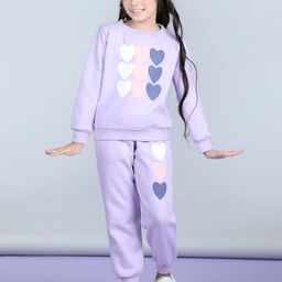 StyleStone Girls Conversational Printed Fleece Tracksuits-image-26