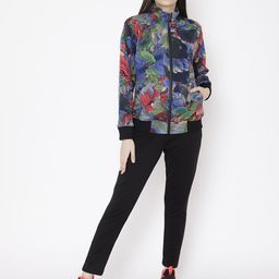 Chkokko Women Blue & Red Printed Tracksuit-image-87