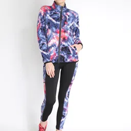 Chkokko Women Blue & Black Textured Sports Tracksuit-picture-27