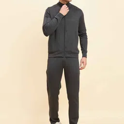 Sweet Dreams Charcoal Mock Collar Sweatshirt & Trouser-image-43