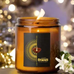 Aromatic Fables White Jasmine Scented Glass Jar Candle-3