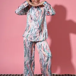 Readiprint Fashions Girls Abstract Printed Shirt With Trousers-image-58
