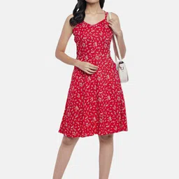 People Women Red Floral Printed Dress-picture-24