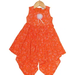 Creative Kids Girls Floral Printed High & Low Hem Dress-image-33