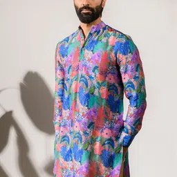 QB MEN Floral Printed Straight Kurta-image-16