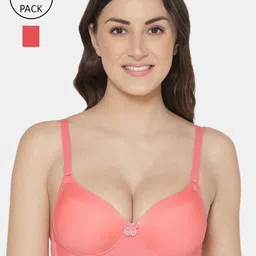 Tweens Women Coral Solid Pack of 2 Heavily Padded Push-Up Cotton Bra-picture-43
