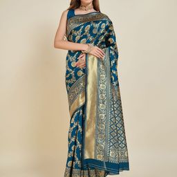 bansari textiles Ethnic Motifs Woven Design Zari Art Silk Kanjeevaram Saree-image-15