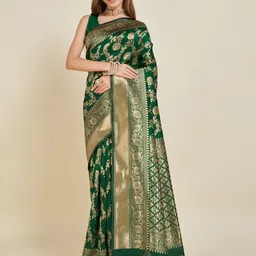 bansari textiles Floral Woven Design Zari Art Silk Kanjeevaram Saree-picture-12