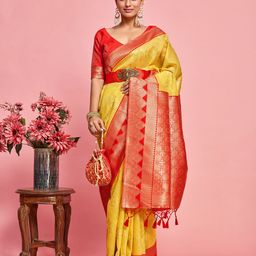 MIMOSA Woven Design Zari Kanjeevaram Saree-image-80