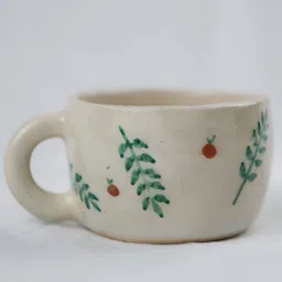 The Orby House White Textured Ceramic Glossy Mug-36