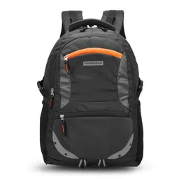 Provogue Unisex Black & Grey Brand Logo Backpack With Reflective Strip-12