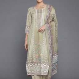 Libas Floral Printed Regular Sequinned Kurta with Salwar & Dupatta-45