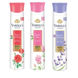 YARDLEY LONDON Set Of 3 Refreshing Body Sprays - English Lavender - English Rose - Red Roses - 150 ml Each-15