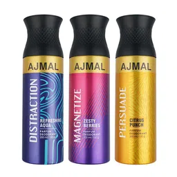 Ajmal Unisex Set of 3 Distraction - Magnetize - Persuade Deodorants - 200 ml each-15