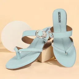 FAUSTO Buckle Embellished Open Toe Flats-47