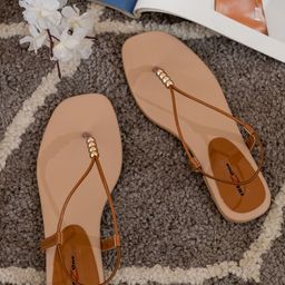 Shezone Women Rust T-Strap Flats-image-54