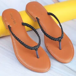 Luxyfeel Braided Open Toe Flats-18