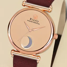 Septem Men Rose Gold-Toned Embellished Dial & Red Leather Straps Analogue Watch-picture-11
