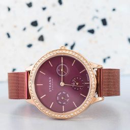 STRAND BY OBAKU Women Burgundy Analogue Multi Function Watch S704LMVDMD-1