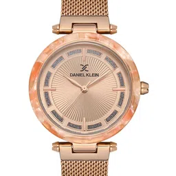 Daniel Klein Women Pink Dial & Rose Gold Toned Bracelet Style Straps Analogue Watch DK 1 13148-2-image-63