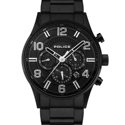 Police Men Black Dial & Black Stainless Steel Bracelet Style Straps Analogue Watch-image-64