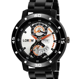 LOREM Men Embellished Dial & Stainless Steel Bracelet Style Straps Analogue Watch LR107-A-41