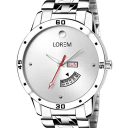 LOREM Men Embellished Dial & Stainless Steel Bracelet Style Straps Analogue Watch LR103-A-32