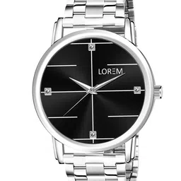 LOREM Men Embellished Dial & Stainless Steel Bracelet Style Straps Analogue Watch LR118-B-image-3