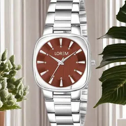 LOREM Women Patterned Dial & Stainless Steel Bracelet Style Straps Analogue Watch LR303-B-image-96