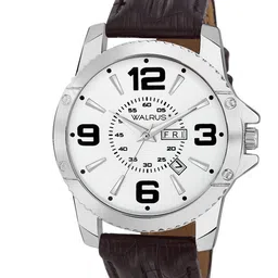 Walrus Men Round Dial & Textured Straps Date Aperture Analogue Watch WWTM-ZED-070907_D-21