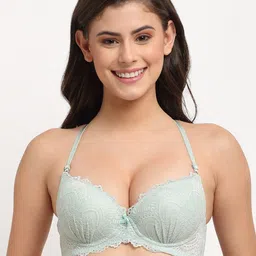 MAKCLAN Sea Green Plunge Bra - Underwired Lightly Padded-picture-15