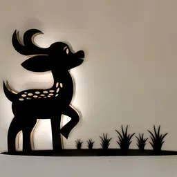 VAH Kya Bat Hai !! Black Textured Abstract Shaped Wooden Battery Operated Night Light-image-81
