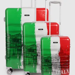 Teakwood Leathers Set of 3 Rome Printed 360 Degree Rotation Hard-Sided Trolley Bags 182L-19