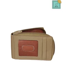 WILD EDGE Men Beige & Tan Leather Card Holder-image-97