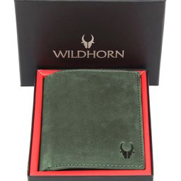 WildHorn Unisex Green Leather Card Holder-23
