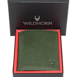 WildHorn Unisex Green Leather Card Holder-57
