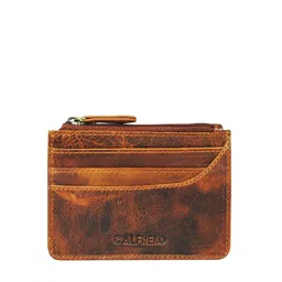CALFNERO Unisex Khaki Leather Card Holder-52
