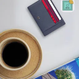 Lapis Bard Men Blue Embroidered Leather Card Holder-36