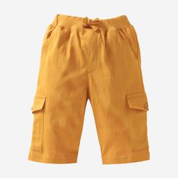 KiddoPanti Boys Mustard Solid Shorts-23