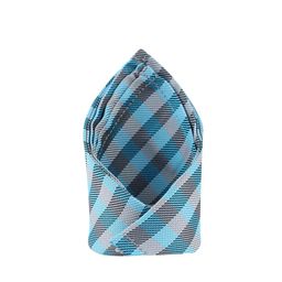 KOVOVE Men Blue & Black Checkered Woven-Design Pocket Square-image-46