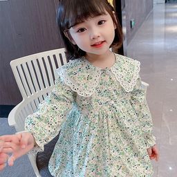 StyleCast Girls Green Floral Printed Cotton Fit & Flare Dress-image-24