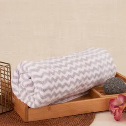 Black gold Premium 4 Pcs Purple & White Printed 354 GSM Microfibre Quick Dry Bath Towels-31