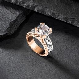 Peora Rose Gold Plated & CZ Studded Finger Ring-15